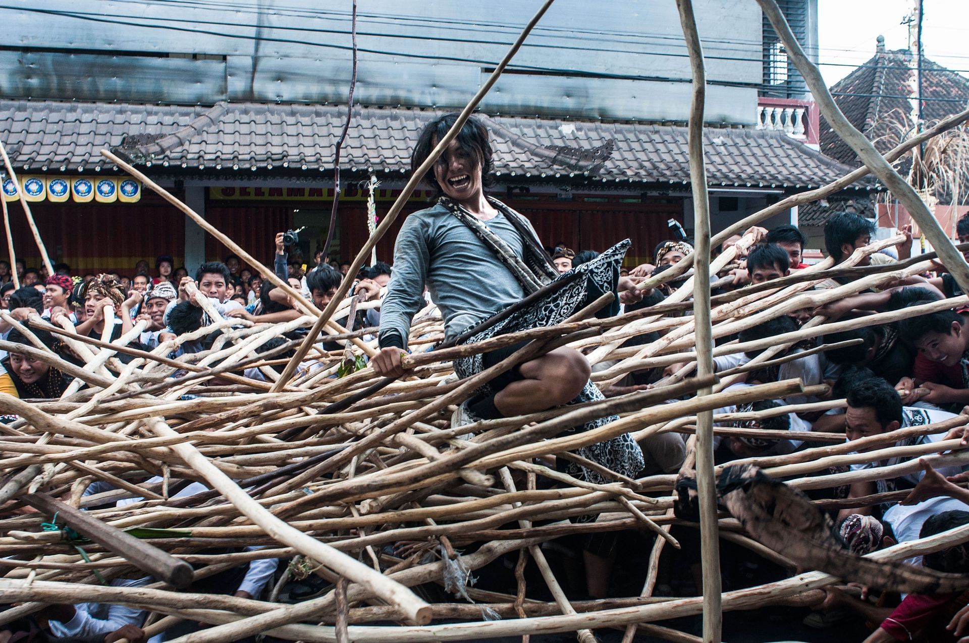 Balinese Hindus Celebrate Traditional Mekotek Ritual - Source: Getty