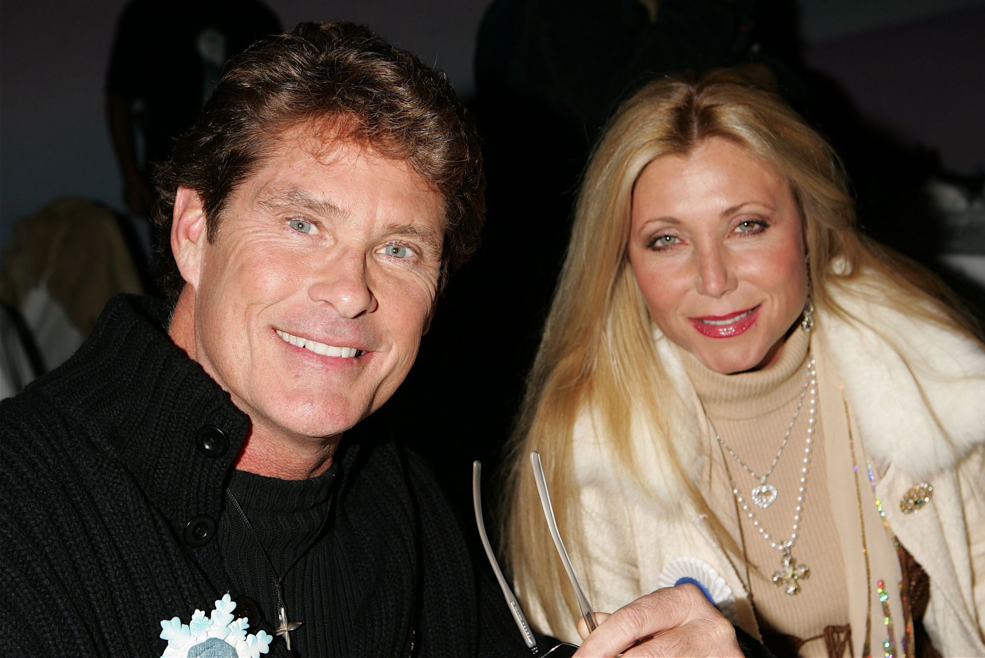 Hasselhoff with his ex-wife in 2005 (Image via David Livingston/Getty Images)