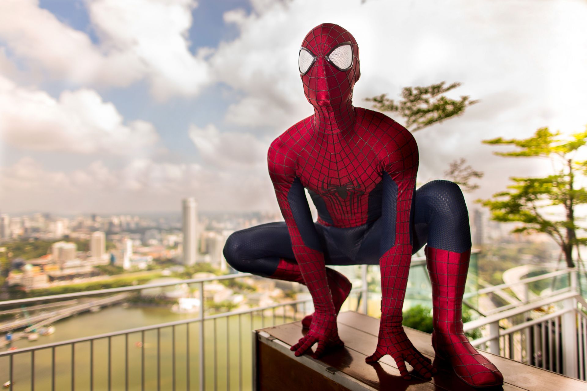 Spider-Man Explores Singapore During His Time In Town For &quot;The Amazing Spider-Man 2&quot; - Source: Getty