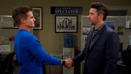 Days of Our Lives' Chad and Leo shaking hands. | Image Source: Peacock