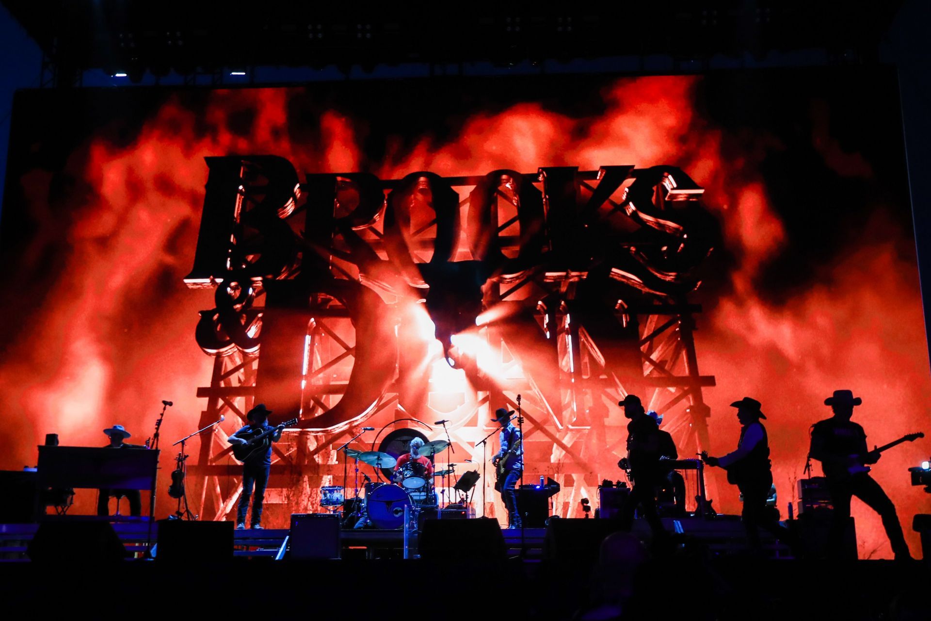 Brooks &amp; Dunn perform on the Mane Stage at the three-day Stagecoach Country Music Festival... - Source: Getty