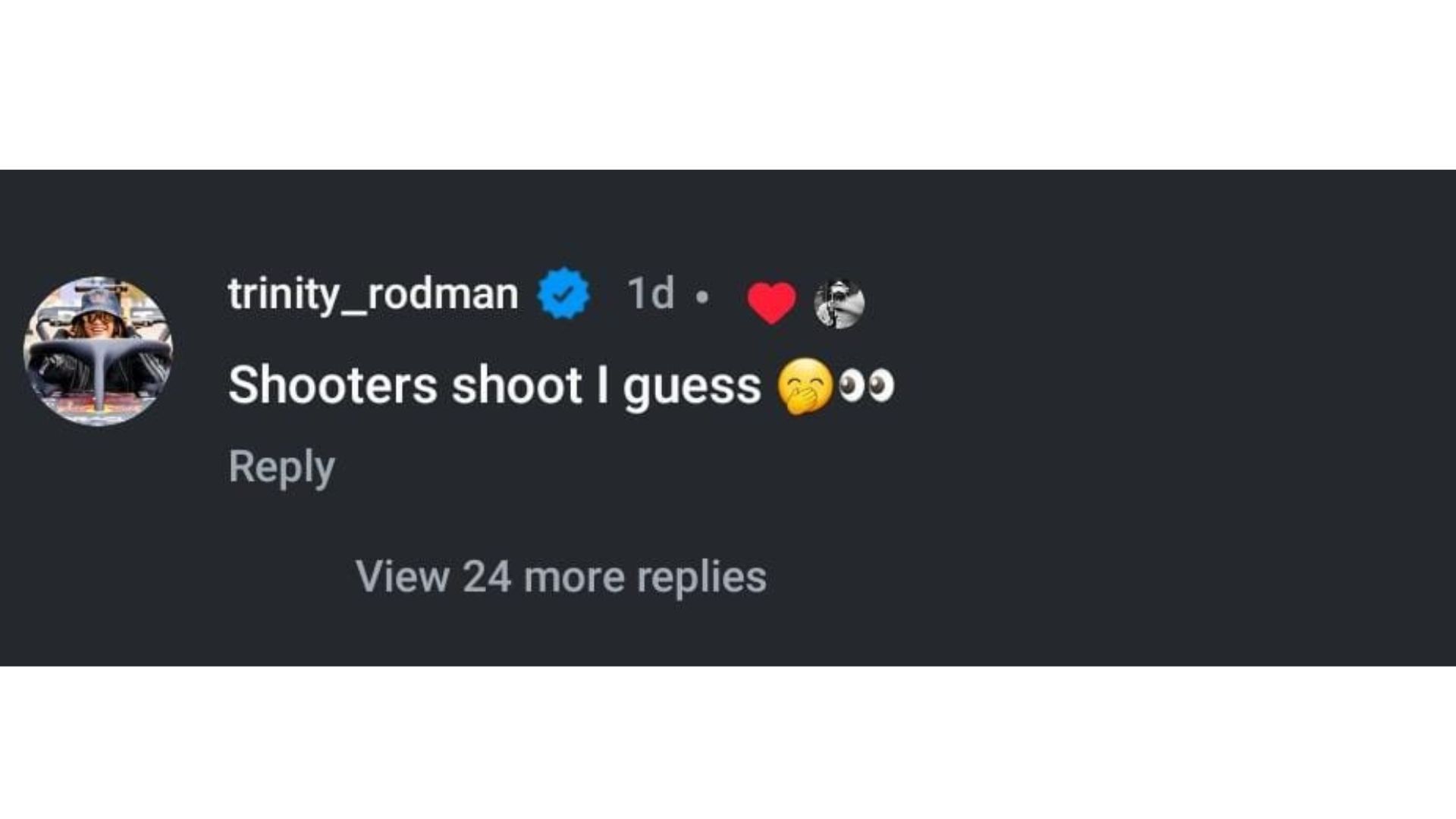 Trinity Rodman commented on Ben Shelton&#039;s Instagram post, further confirming the relationship.