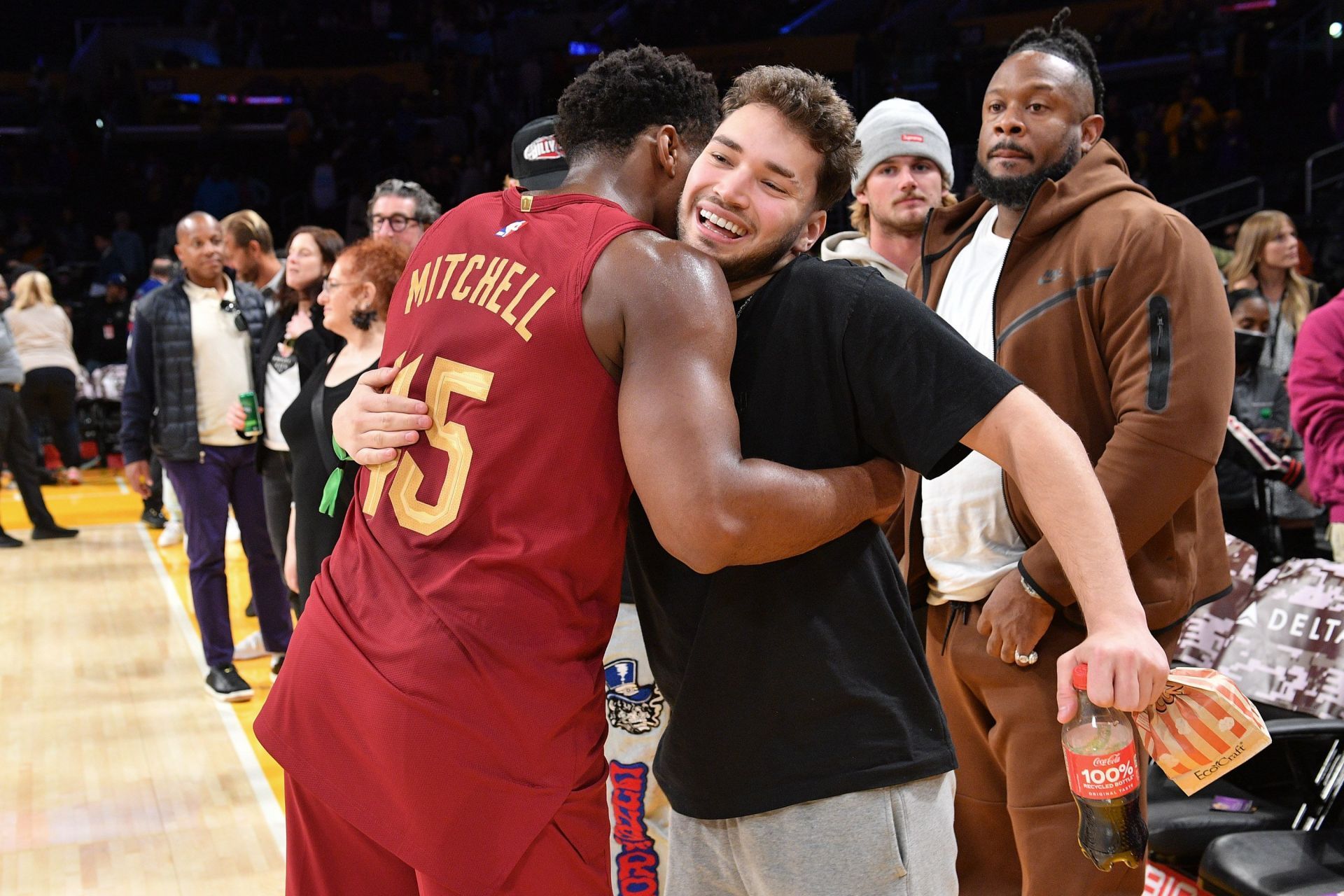 Celebrities At The Los Angeles Lakers Game - Source: Getty Photo by Allen Berezovsky/