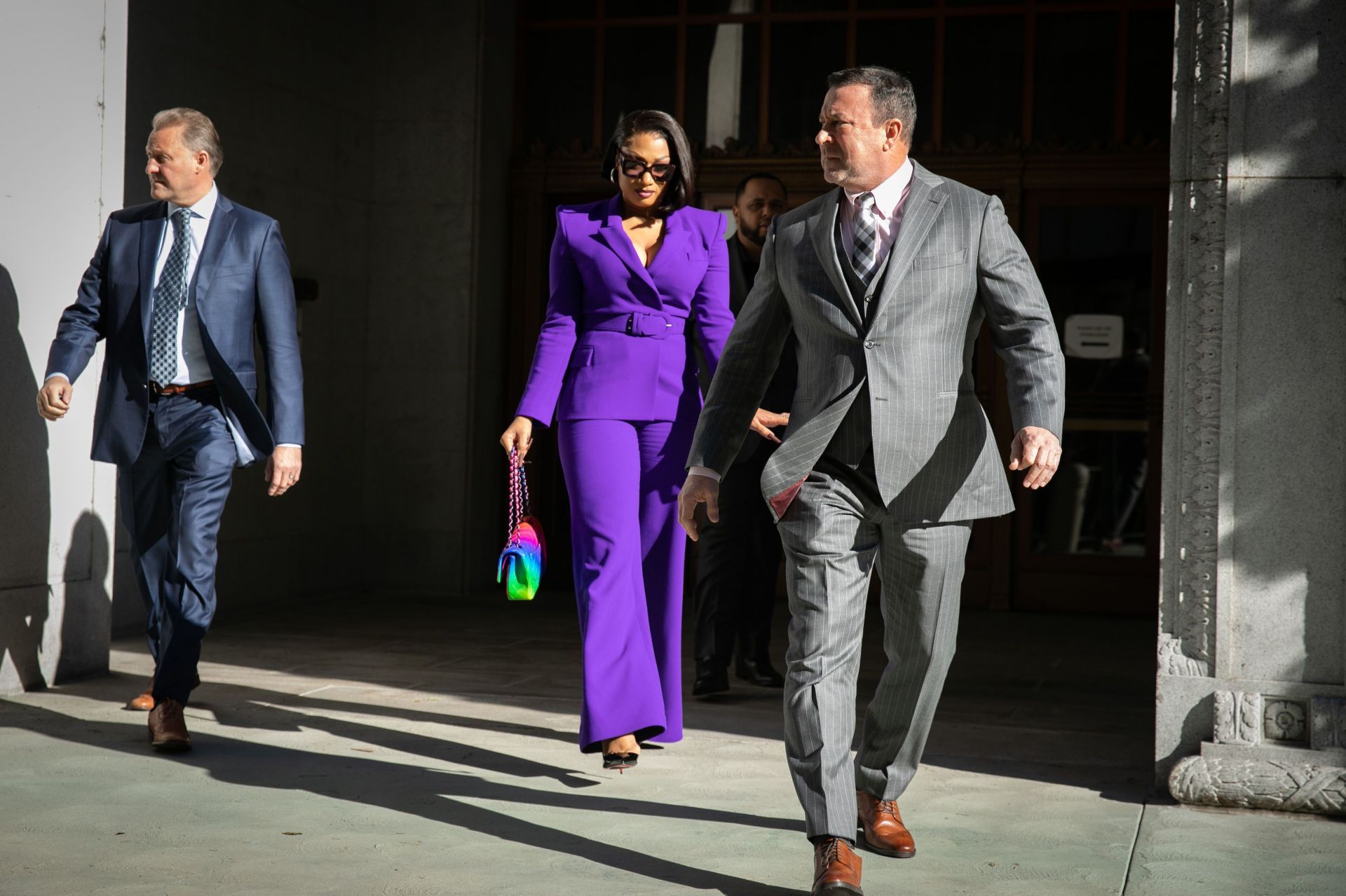 Megan Thee Stallion whose legal name is Megan Pete arrives at court to testify in the  trial of Rapper Tory Lanez for allegedly shooting her - Source: Getty