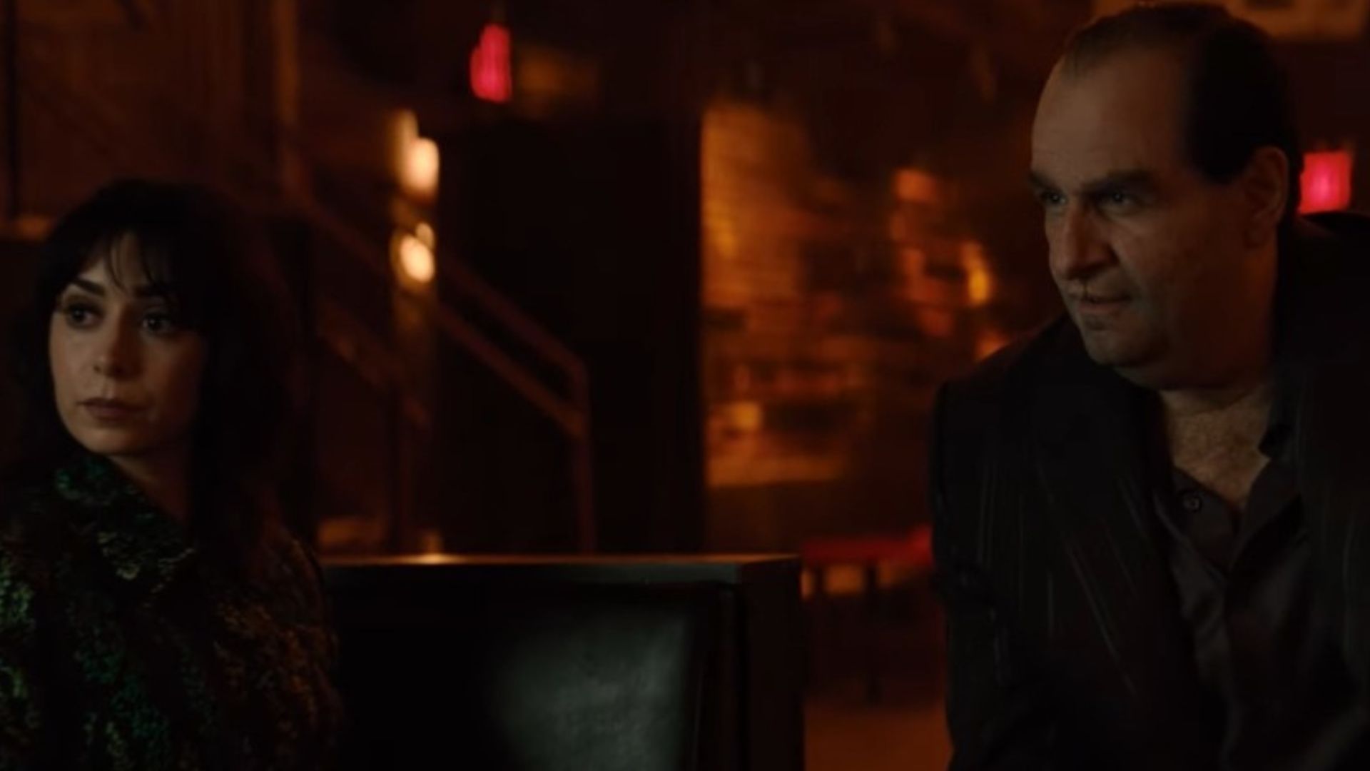 Oswald Cobblepot and Sofia Falcone in The Penguin | Image via: DC Studios