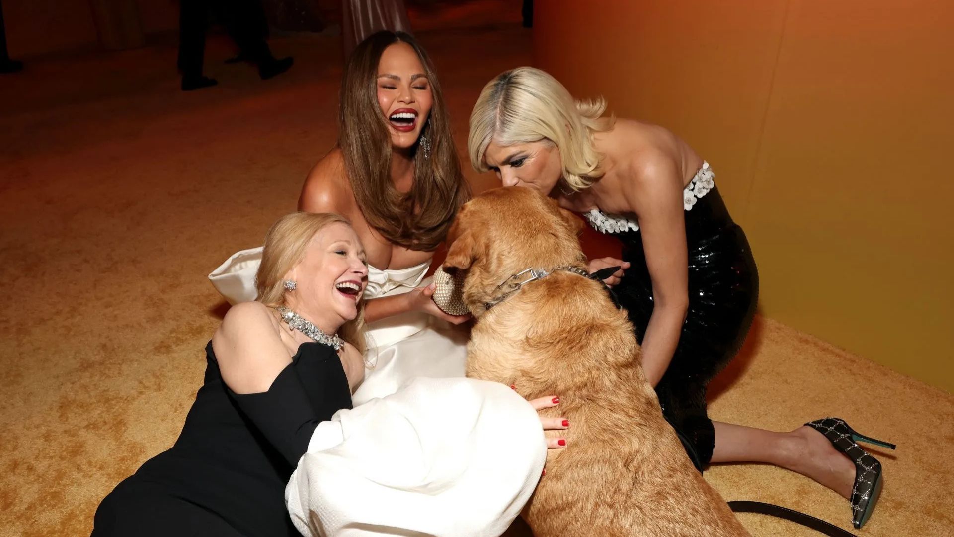 Patricia Clarkson, Chrissy Teigen, Scout and Selma Blair attend the 2025 Vanity Fair Oscar Party (Source: Getty images)