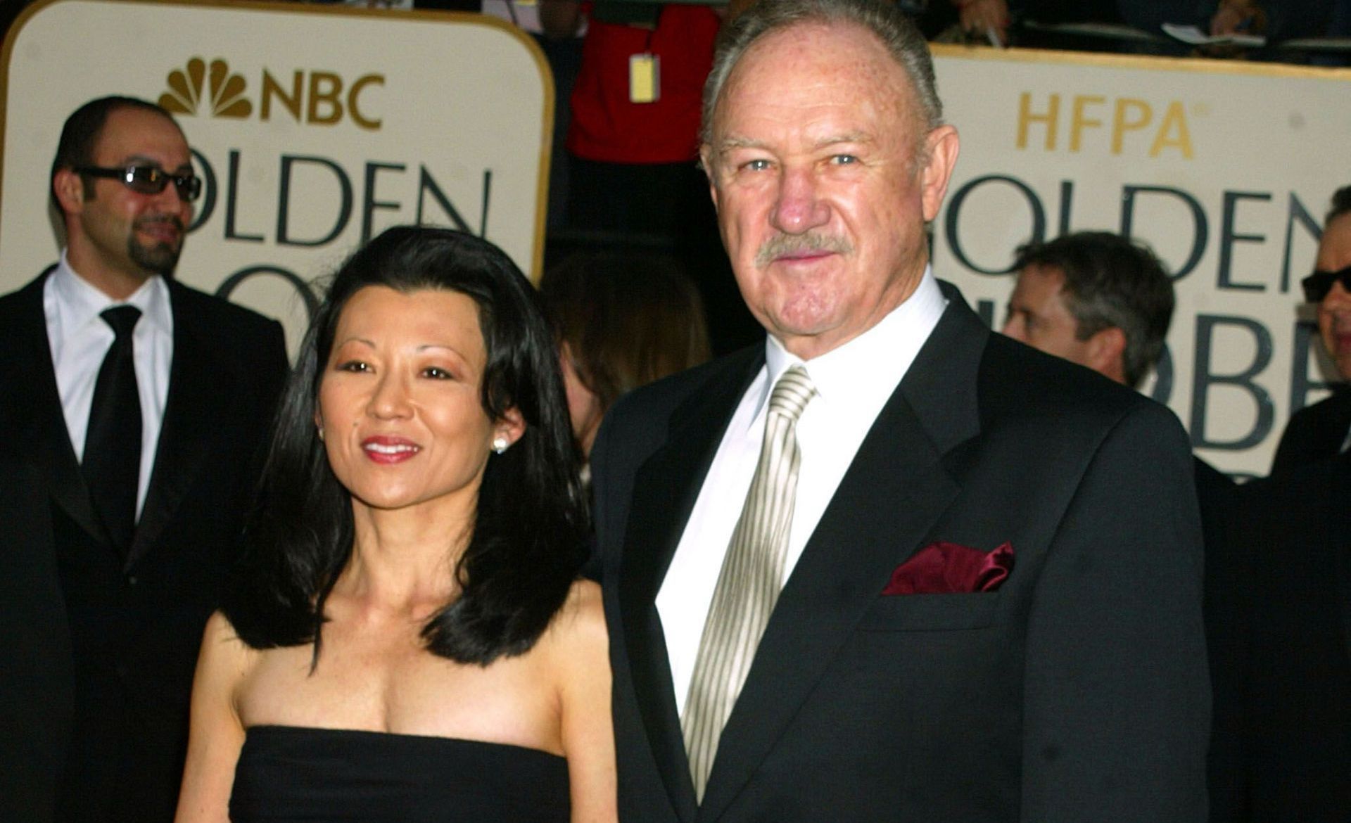 Gene Hackman and Betsy Arakawa at the 60th Annual Golden Globe Awards. (Image via WireImage/Jeffrey Mayer)