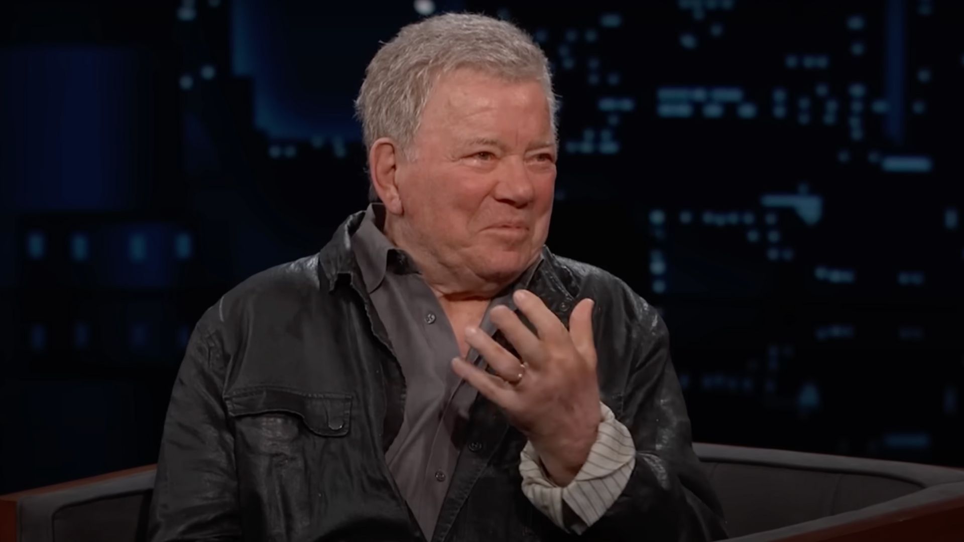 William Shatner played Captain James T. Kirk on Star Trek (Image via YouTube/Jimmy Kimmel Live)