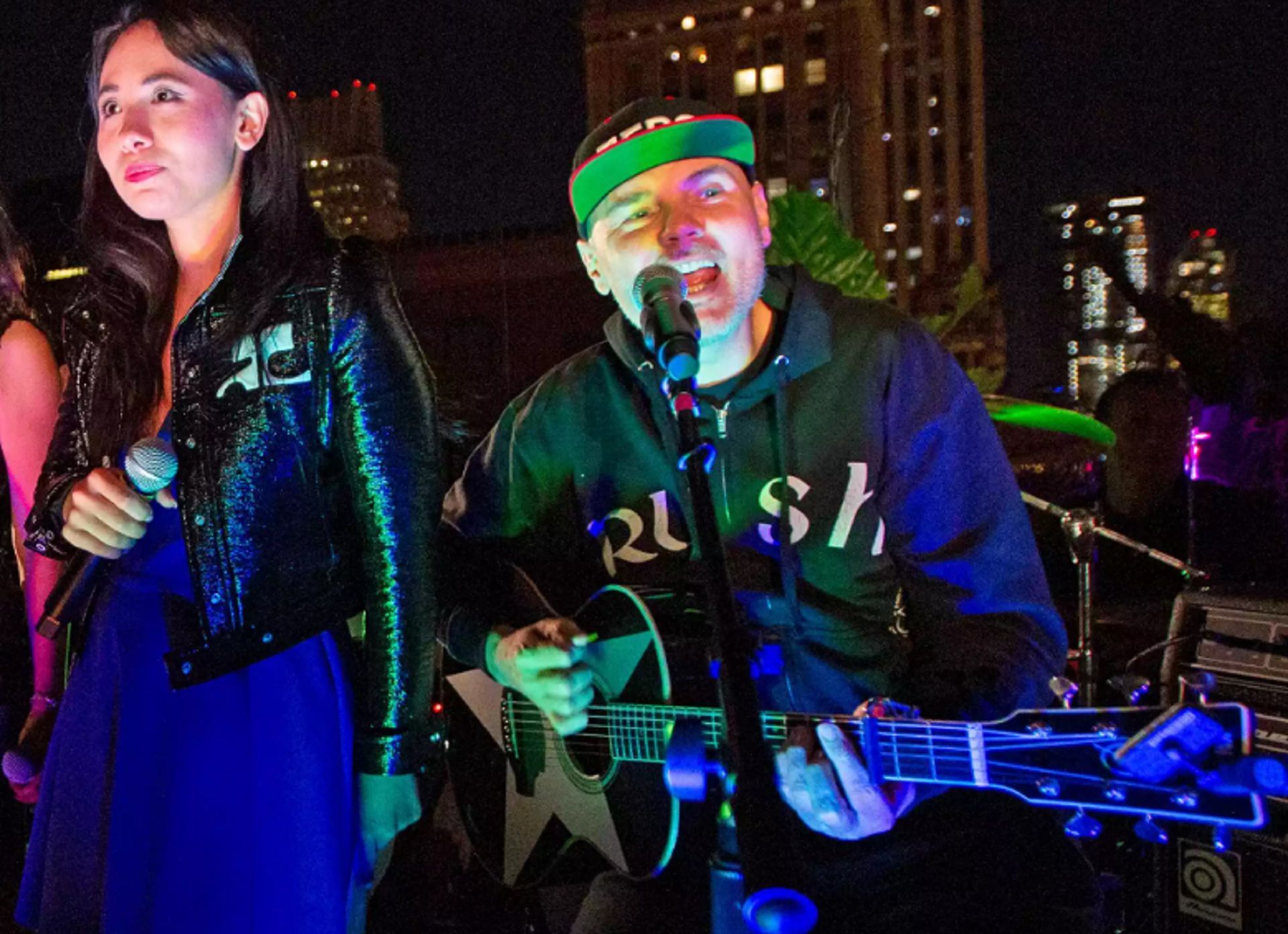 Chloe Mendel and Billy Corgan perform at Perry Farrell&rsquo;s Second Annual Founders&rsquo; Party on July 29, 2022. Photo: Barry Brecheisen/Getty Images