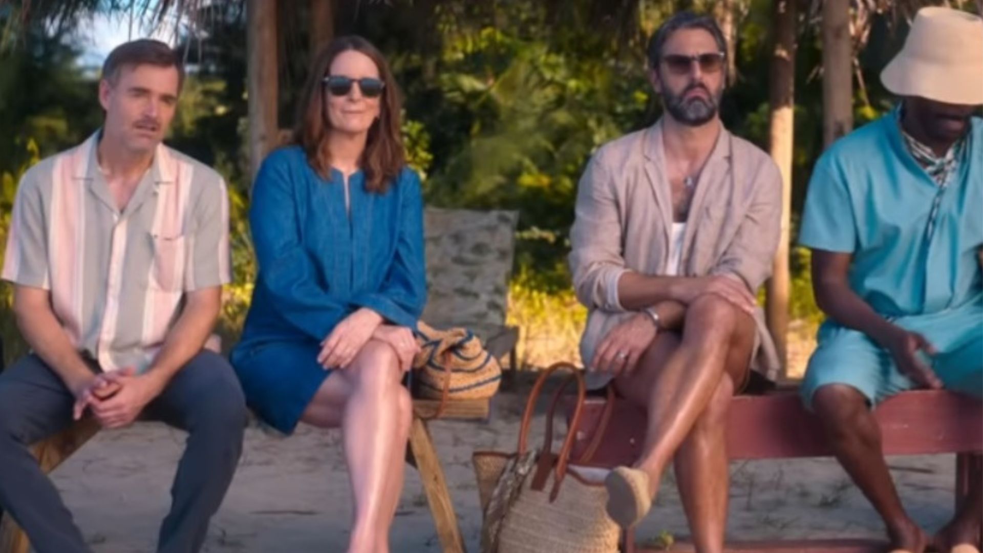 The Four Seasons features a star-studded cast including Tina Fey, Will Forte, Colman Domingo, Marco Calvani, Steve Carell, and Kerri Kenney-Silver (Image Via YouTube/Netflix)