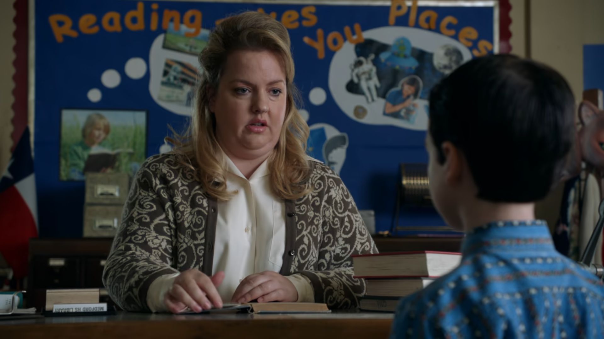 Ms. Hutchins in Young Sheldon (Image via Netflix)