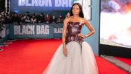 Naomi Harris walked the red carpet of Black Bag London premiere in a dress from Danny Reinke's Spring 2025 "Stupid Cupid" collection (Image via Instagram/@BlackBag)