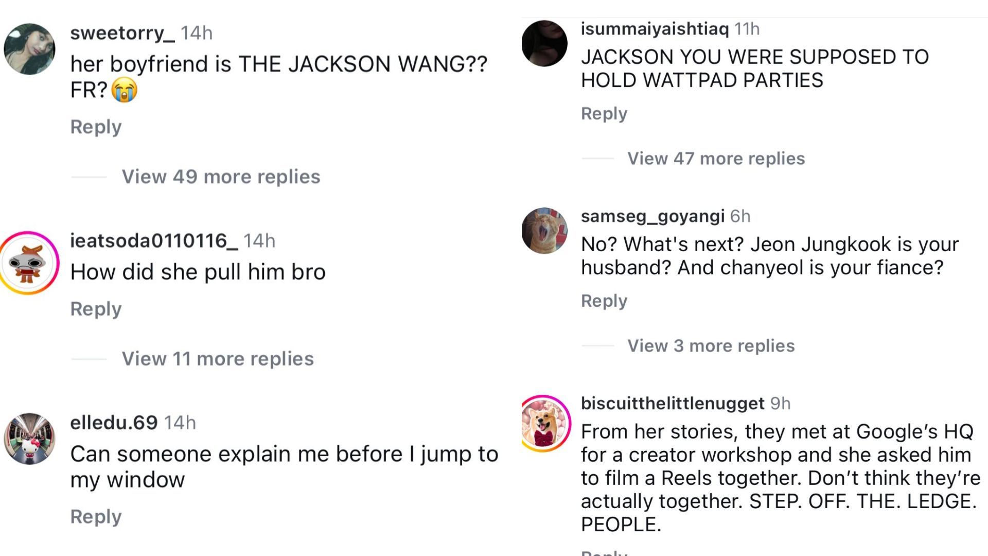 Fans react to creator Jazmine allegedly &quot;hard launching&quot; a relationship with Jackson Wang on Instagram (Image via Instagram)