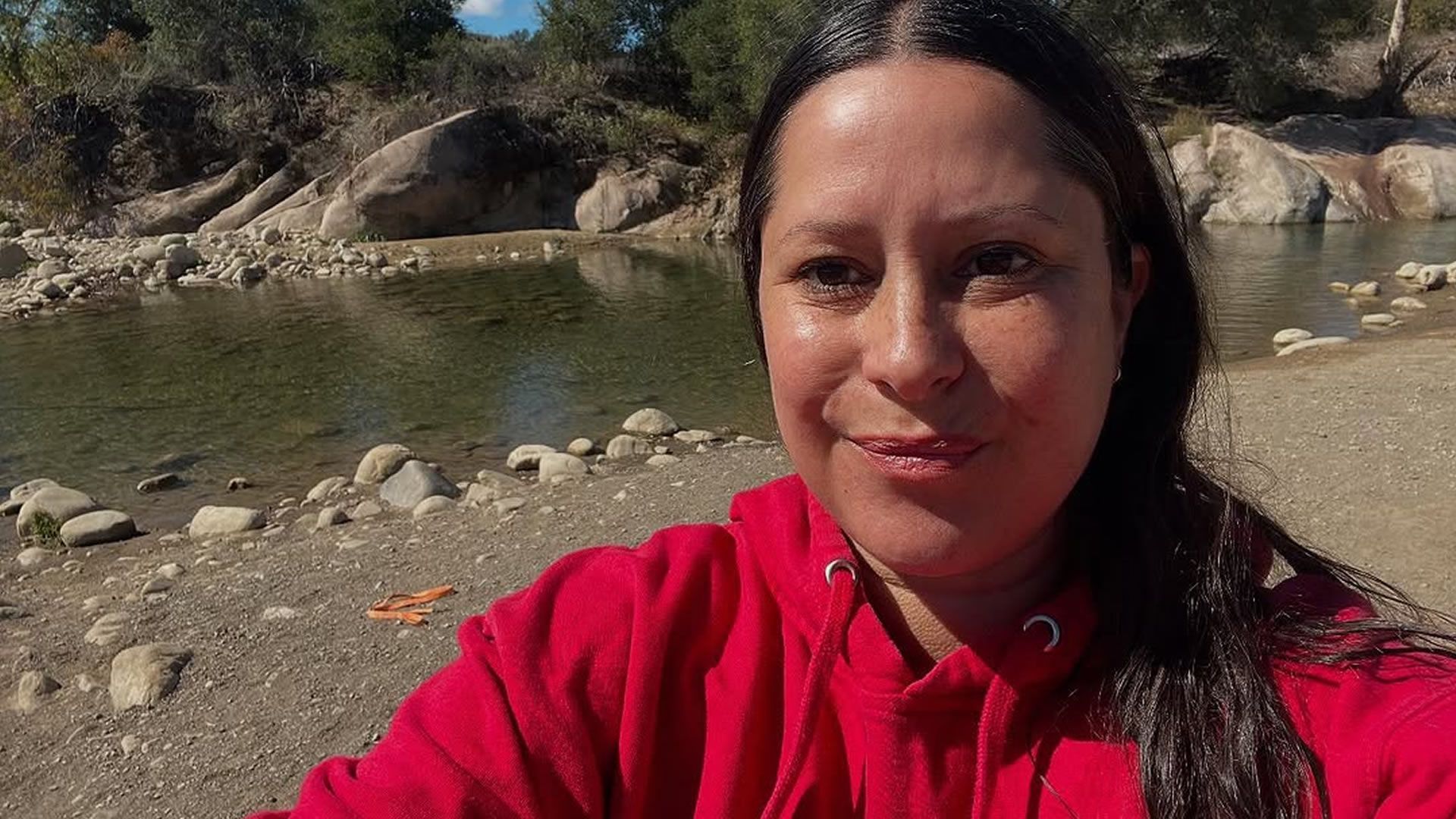 Kimberly McCullough after a dip in the river. | Image Source: Instagram