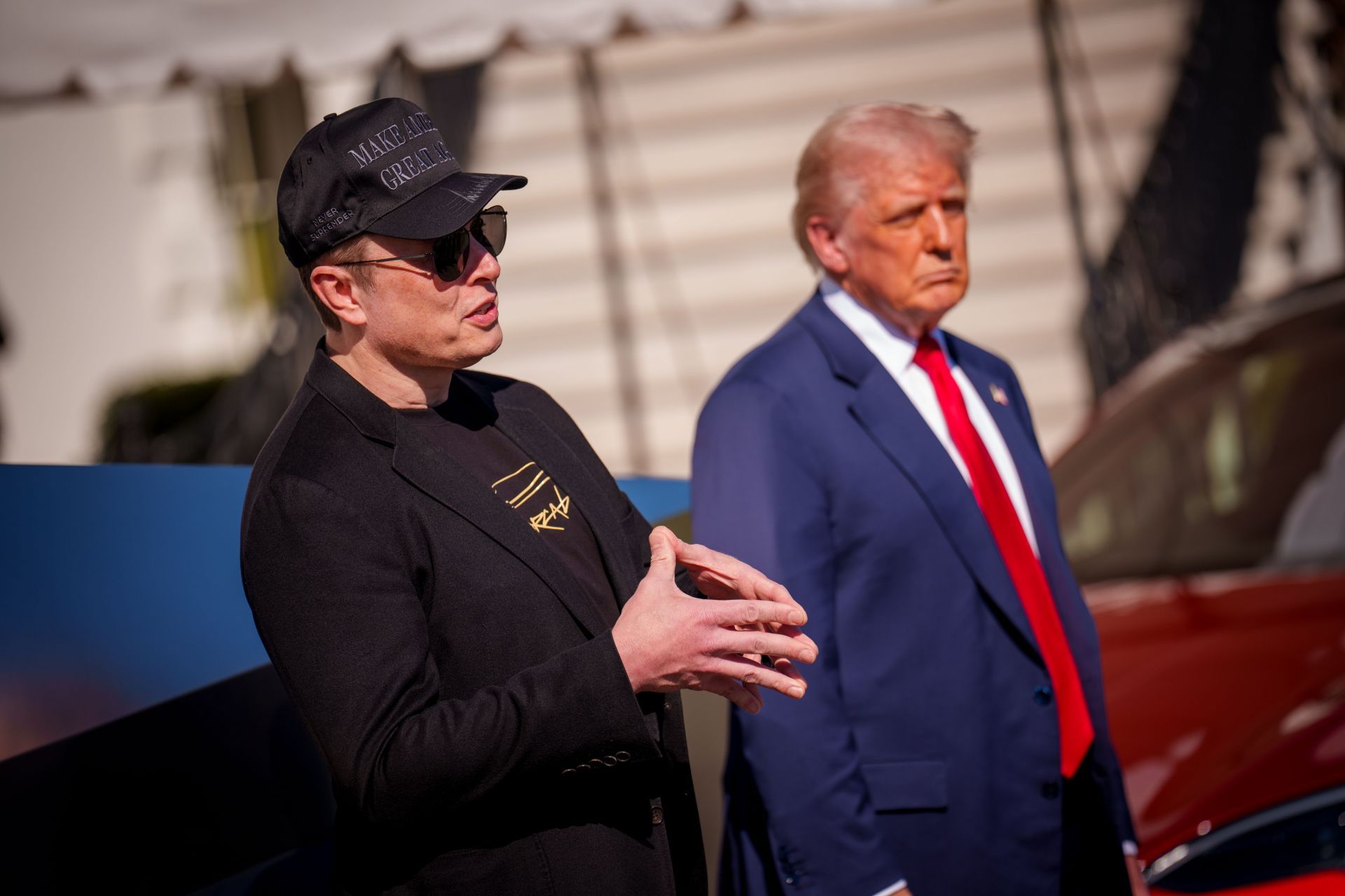 President Trump Speaks Alongside Tesla Vehicles At The White House - Source: Getty