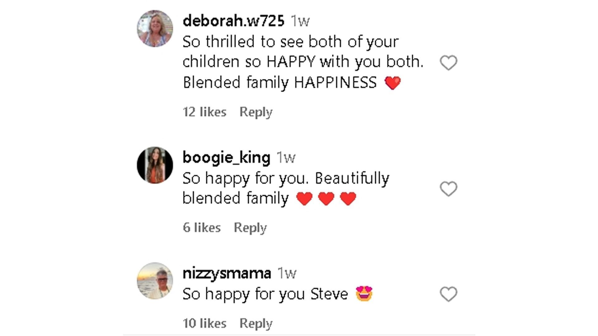 Instagram comments by the fans.