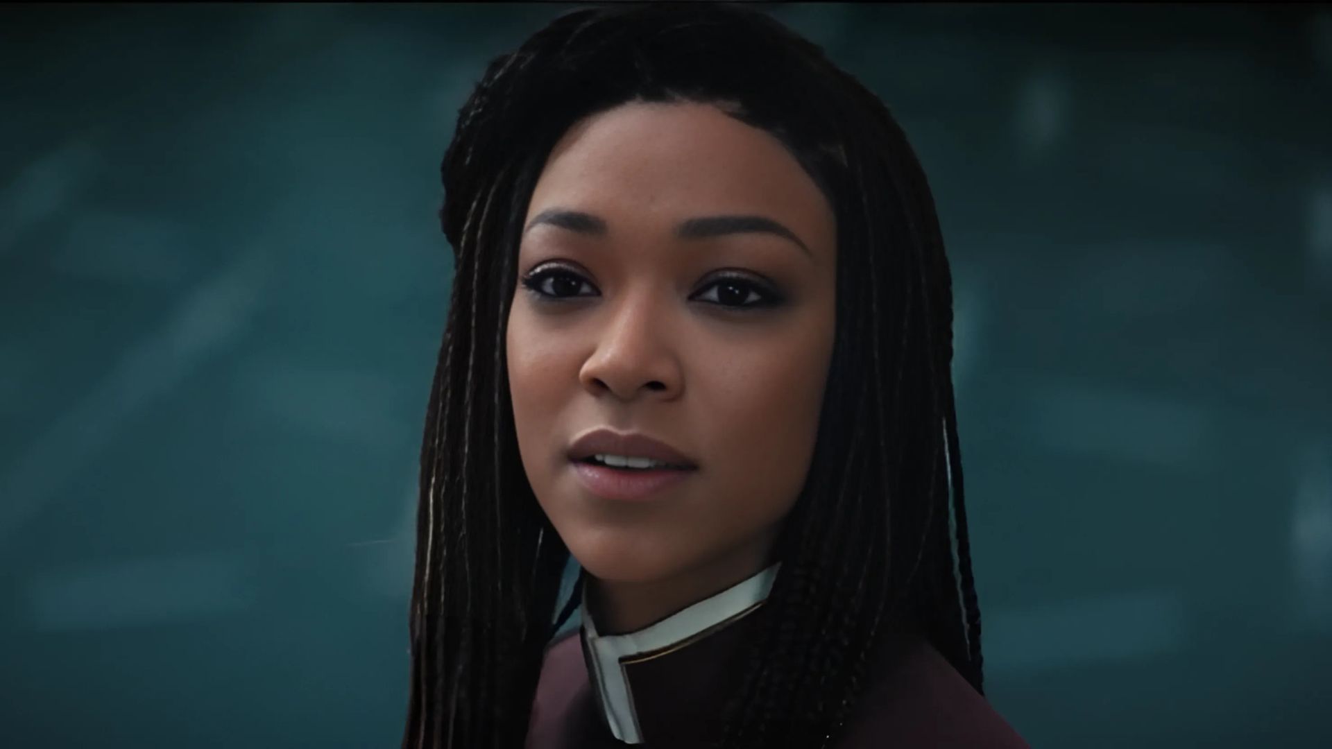 Sonequa Martin-Green&rsquo;s Michael Burnham in Star Trek: Discovery Season 4 Premiere (2021) (Image via. IGN/Youtube)