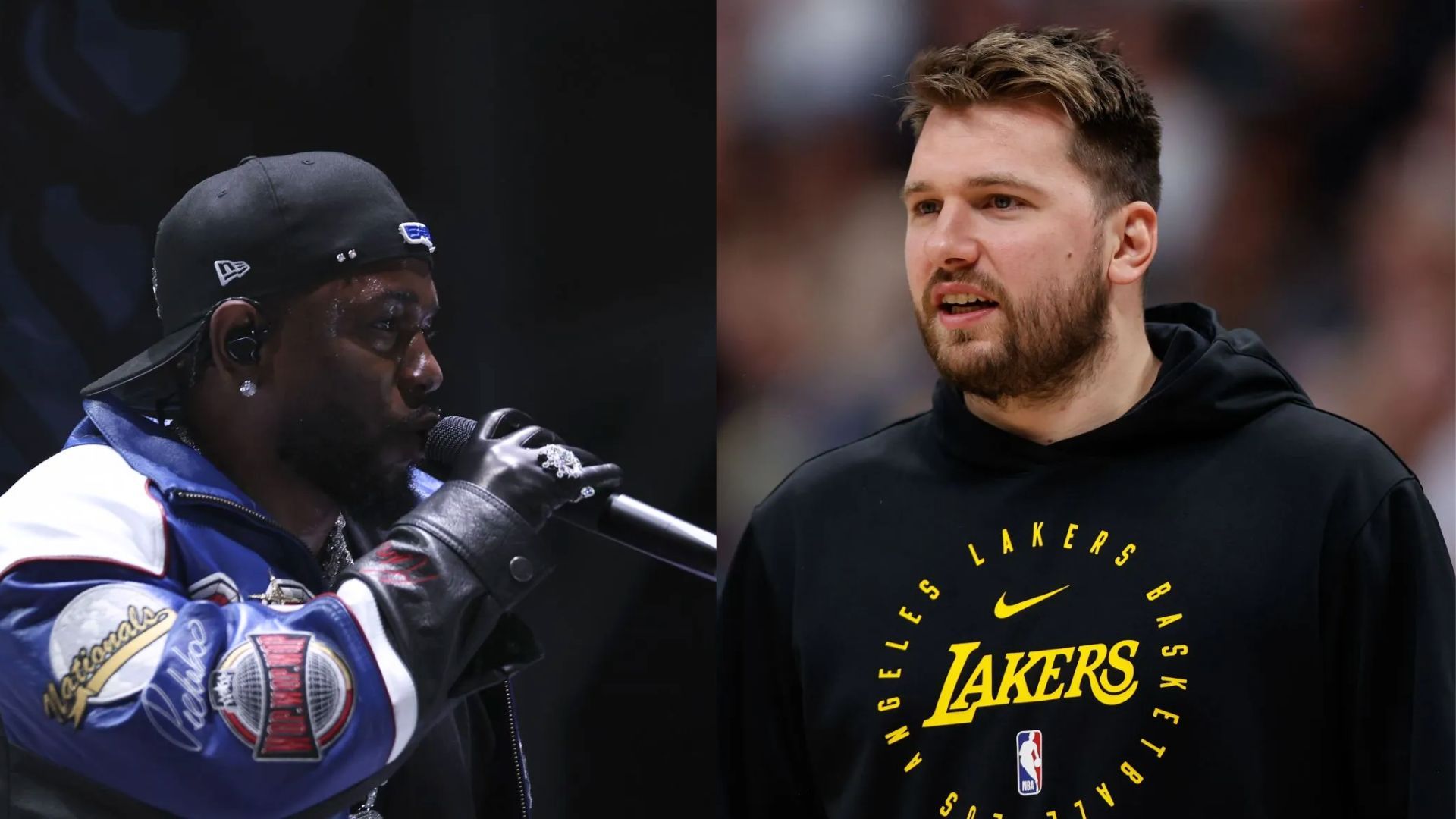 Kendrick Lamar and Luka Doncic (Images via Getty)