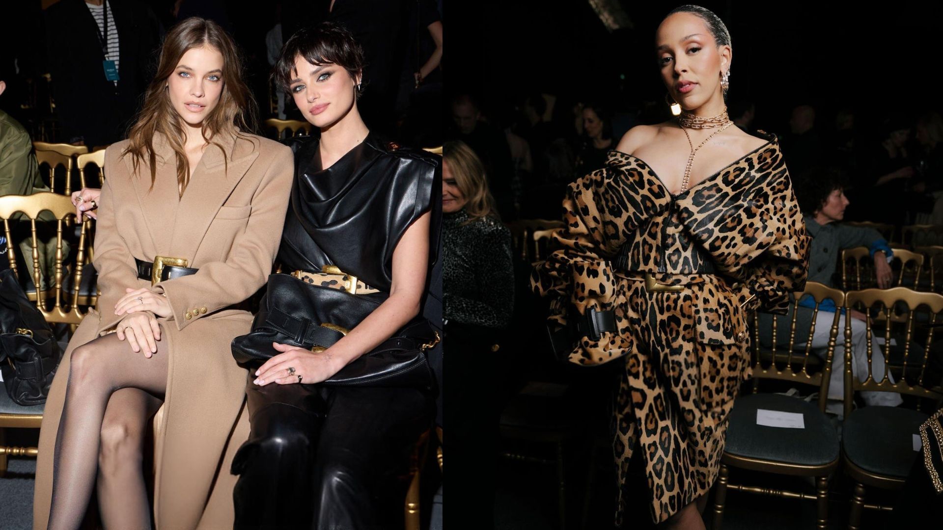 Barbara Palvin, Taylor Hill, and Doja Cat at the Balmain Fall/Winter 2025 show (Image via Instagram)