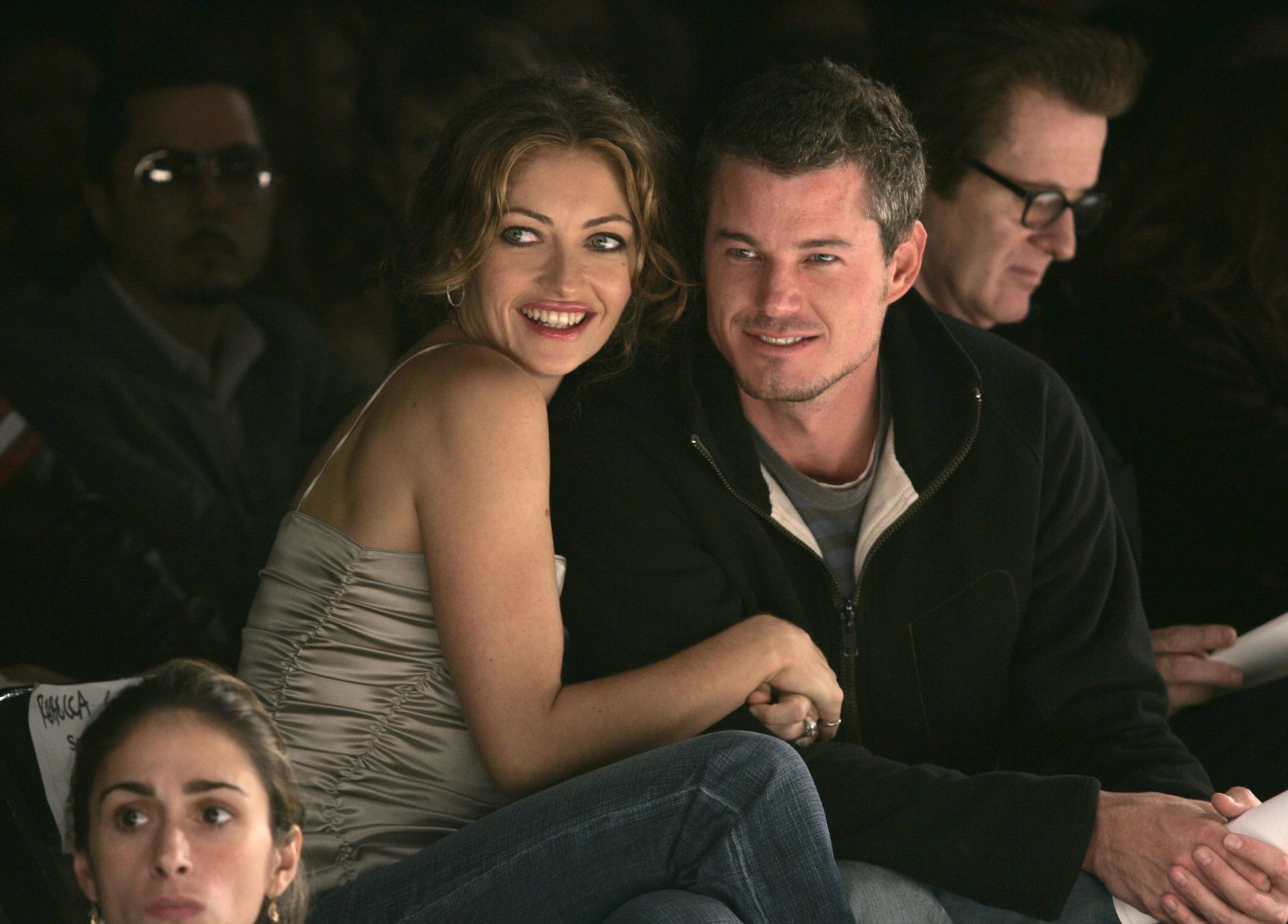 Rebecca Gayheart and Eric Dane during Mercedes-Benz Spring 2005 Fashion Week. (Image via Getty)