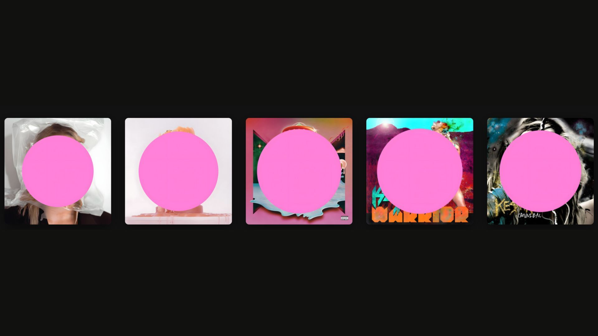 Kesha pink circle album covers (Screenshot via Spotify)