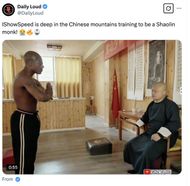 iShowSpeed training to become a Shaolin Monk (Image via X/@DailyLoud)