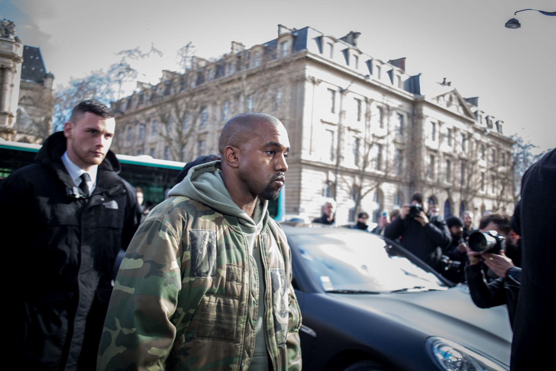 kanye west at the Dries van noten fashion show. Paris. 2015/03/04. - Source: Getty