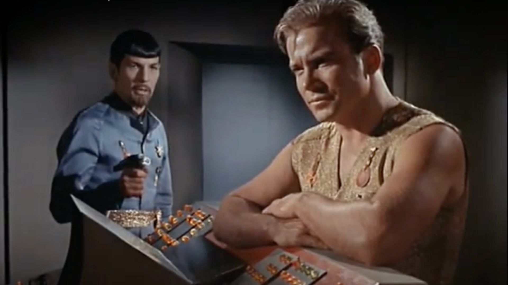 Captain Kirk and Spock in the mirror world in Star Trek (Image via Youtube/CBS)