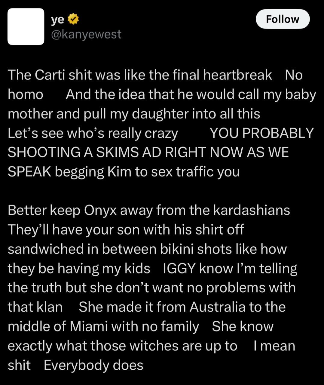 @kanyewest&#039;s post on X