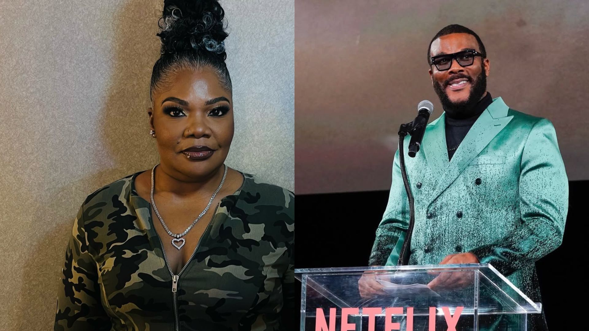 Mo&rsquo;Nique calls out Tyler Perry after his speech to honor the late Angie Stone (Images via Instagram/@therealmoworldwide and @tylerperry)