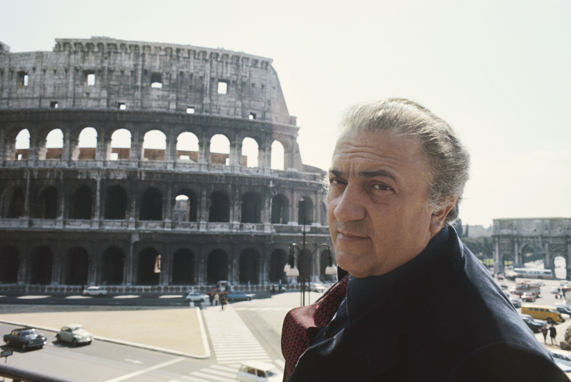 Federico Fellini At The Colosseum - Source: Getty