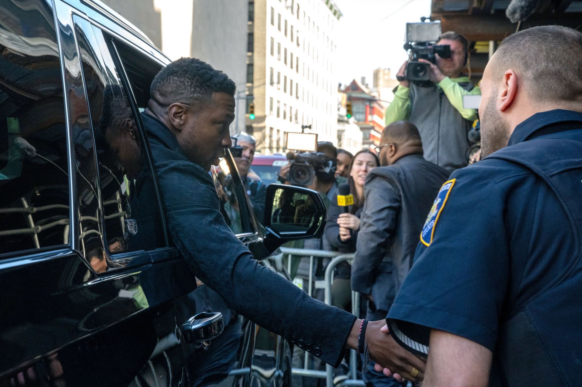 Actor Jonathan Majors Arrives For Sentencing In Domestic Abuse Case - Source: Getty