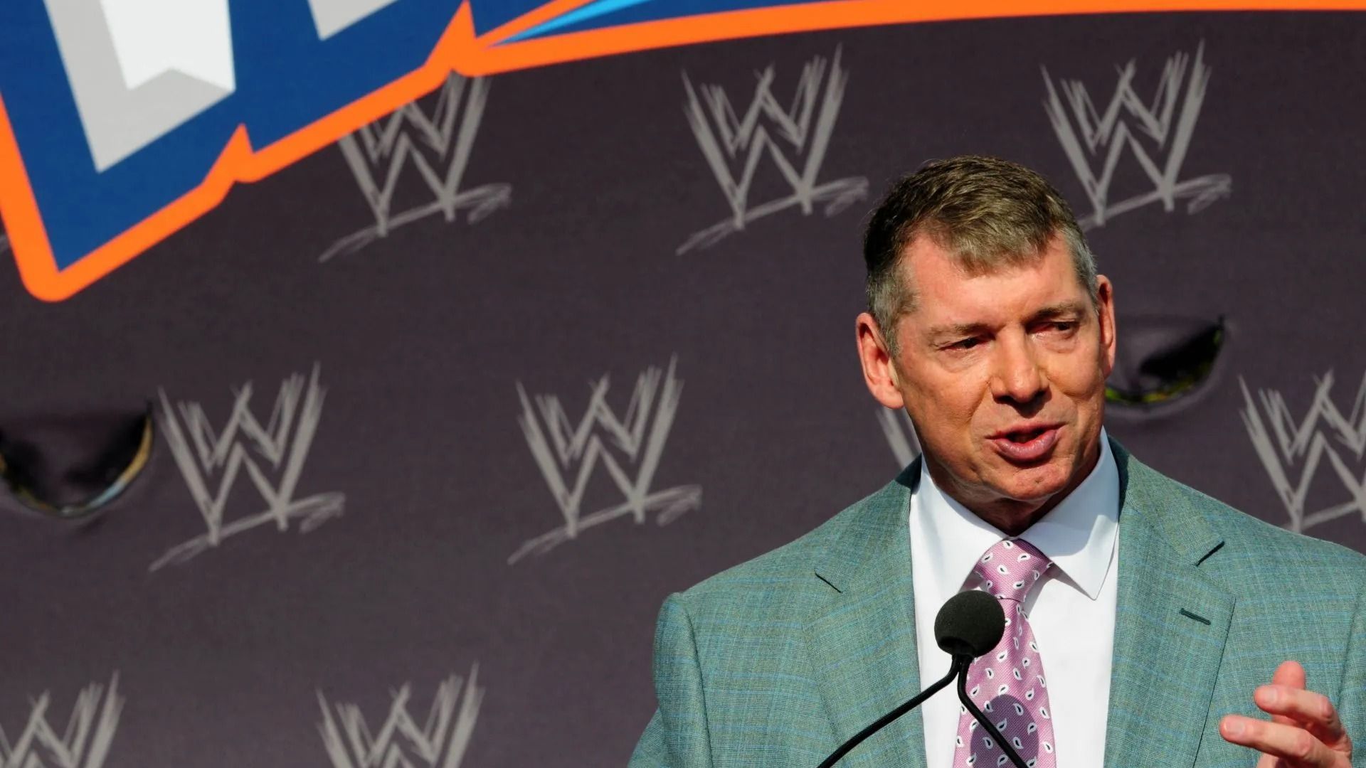 Vince McMahon attending a press conference during his WWE days - Source: Getty