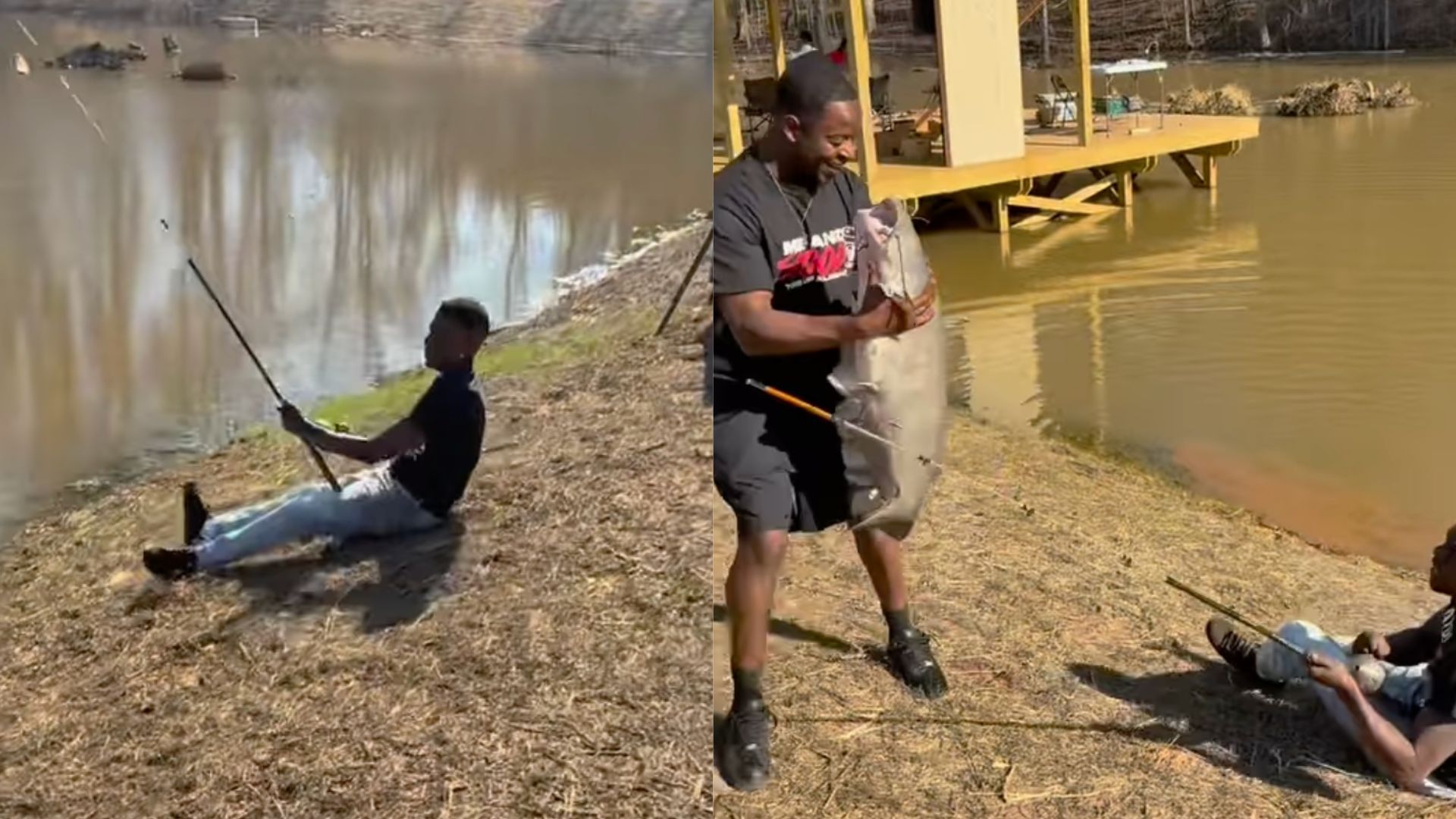 Boosie catching a &quot;shark&quot; (Screenshots via Instagram)