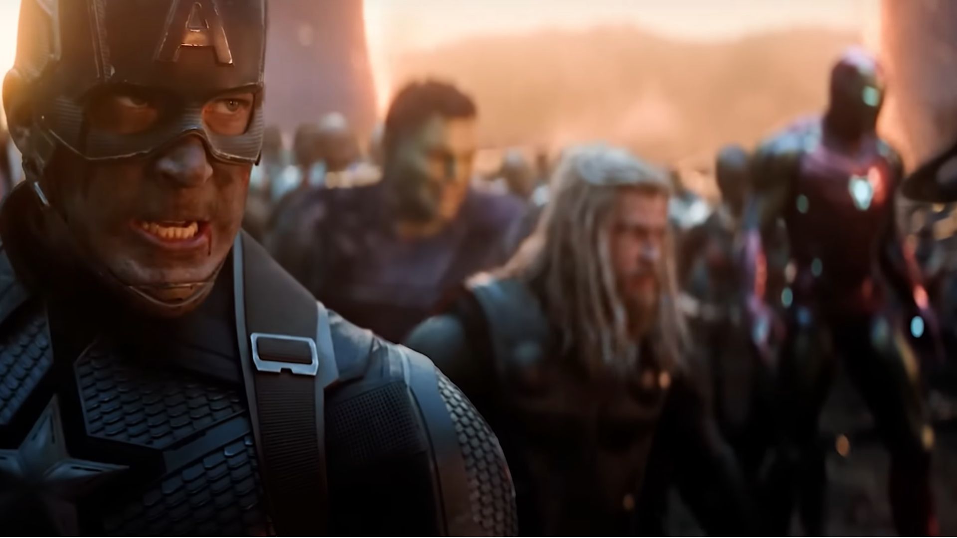 Captain America and the rest of the Avengers are behind him