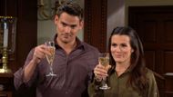 Adam and Chelsea toast their future with his family - Image source: CBS screenshot