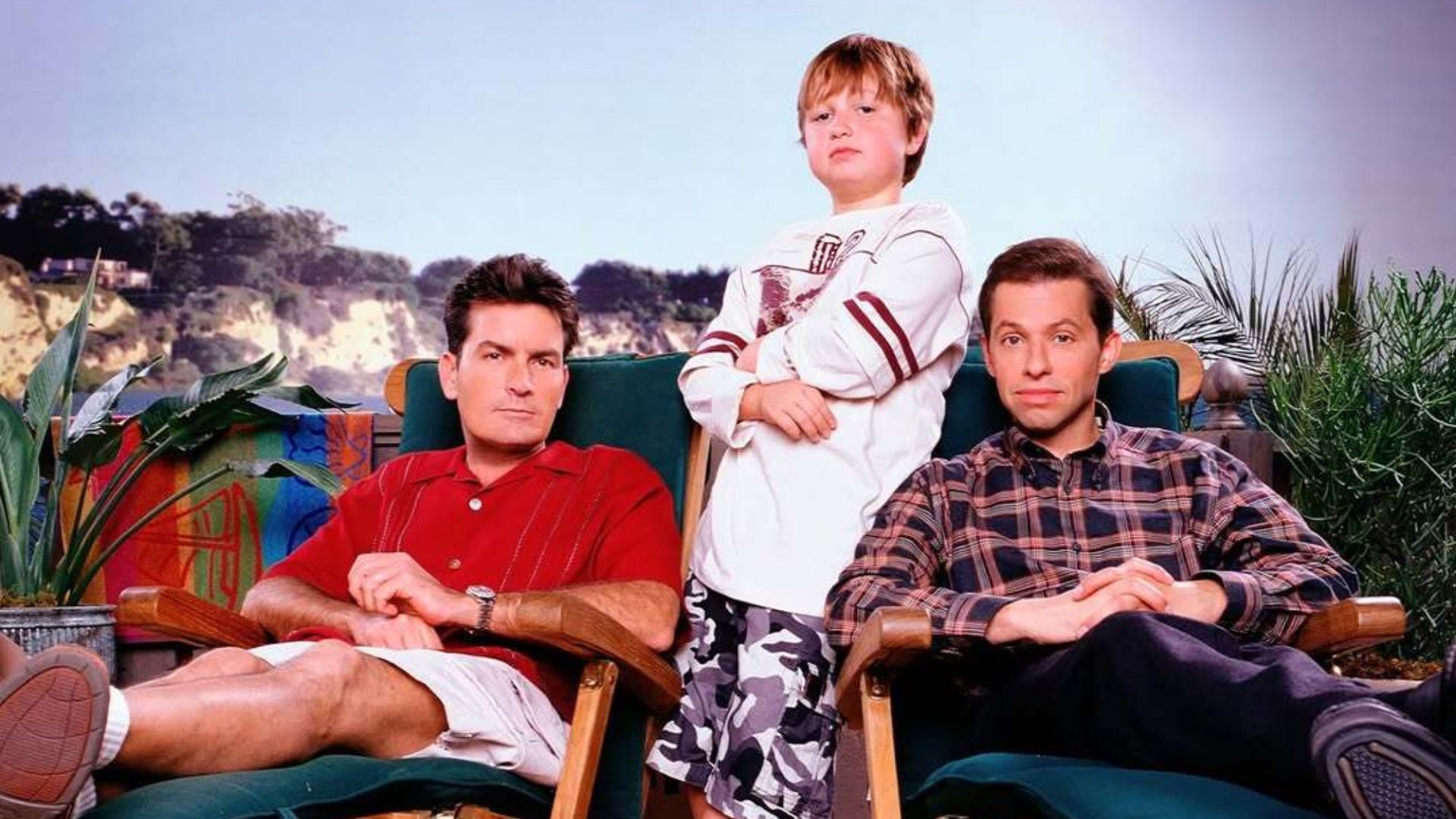 Charlie Sheen, Angus T. Jones, and Jon Cryer in Two and a Half Men | Image via Instagram:  two_and_a_half_men_official