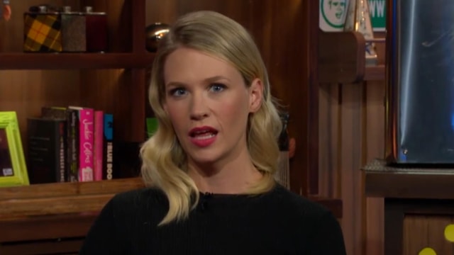 January Jones and Ashton Kutcher | Image Source: Watch What Happens Live with Andy Cohen