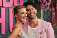 Justin Baldoni with his wife, Emily, during the film's premiere (Image via Getty)