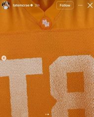 Tate McRae's mirror selfie showing off the "MW" initials