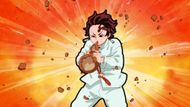 Tanjiro attempts to break the gourd by practicing Total Concentration Breathing (Image credit: Ufotable)