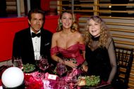 Ryan Reynolds, Blake Lively and her mother at the Gala (Image via Getty)
