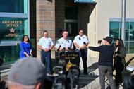 Santa Fe County Sheriff's press conference regarding the investigation of Gene Hackman and Betsy Arakawa's deaths (Image via Getty)
