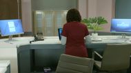 Beyond the Gates: Leslie sneaks into the nurses station| Image Source: CBS