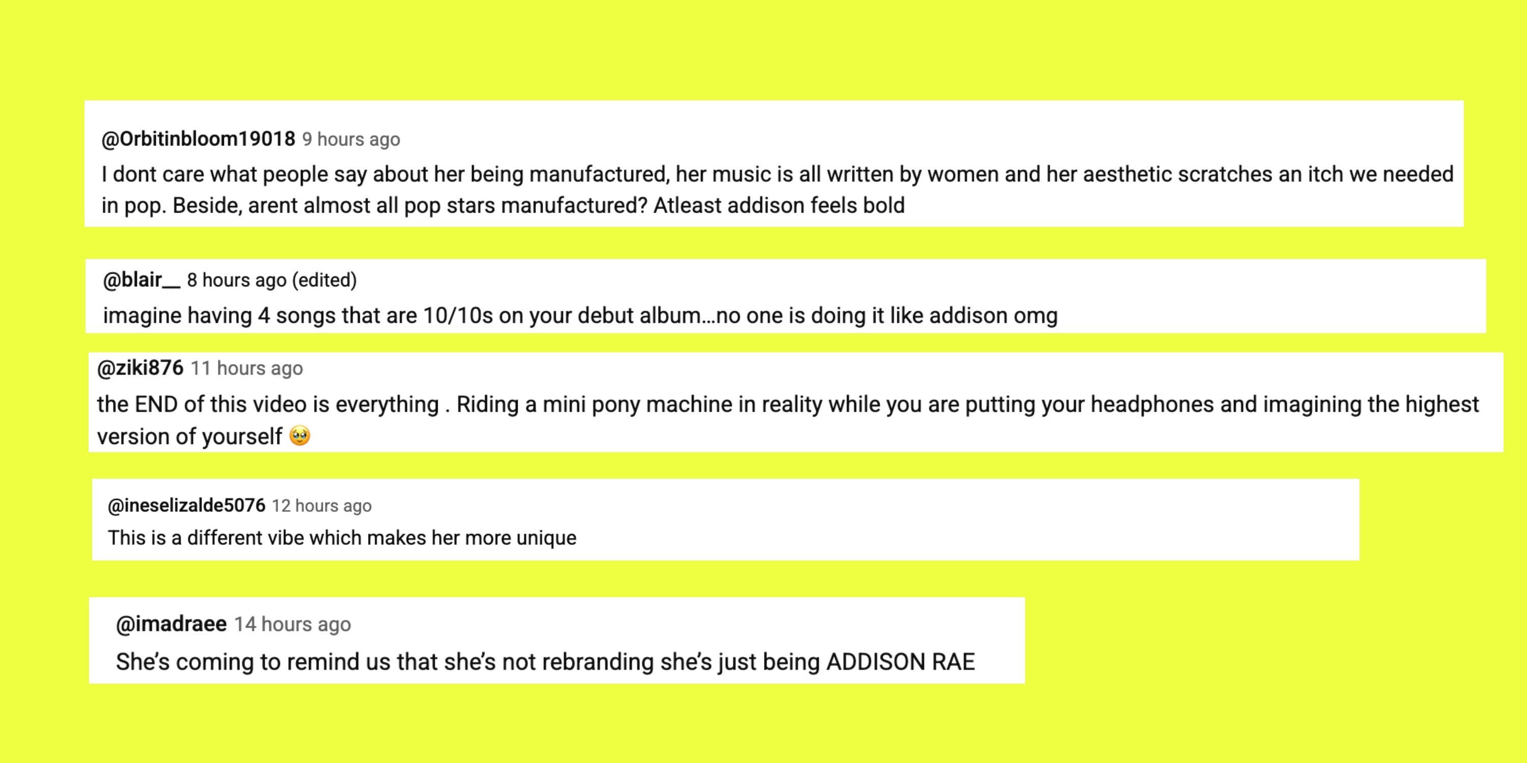 Many fans took to the YouTube comment section to celebrate the new video. (Image via YouTube/ Addison Rae)