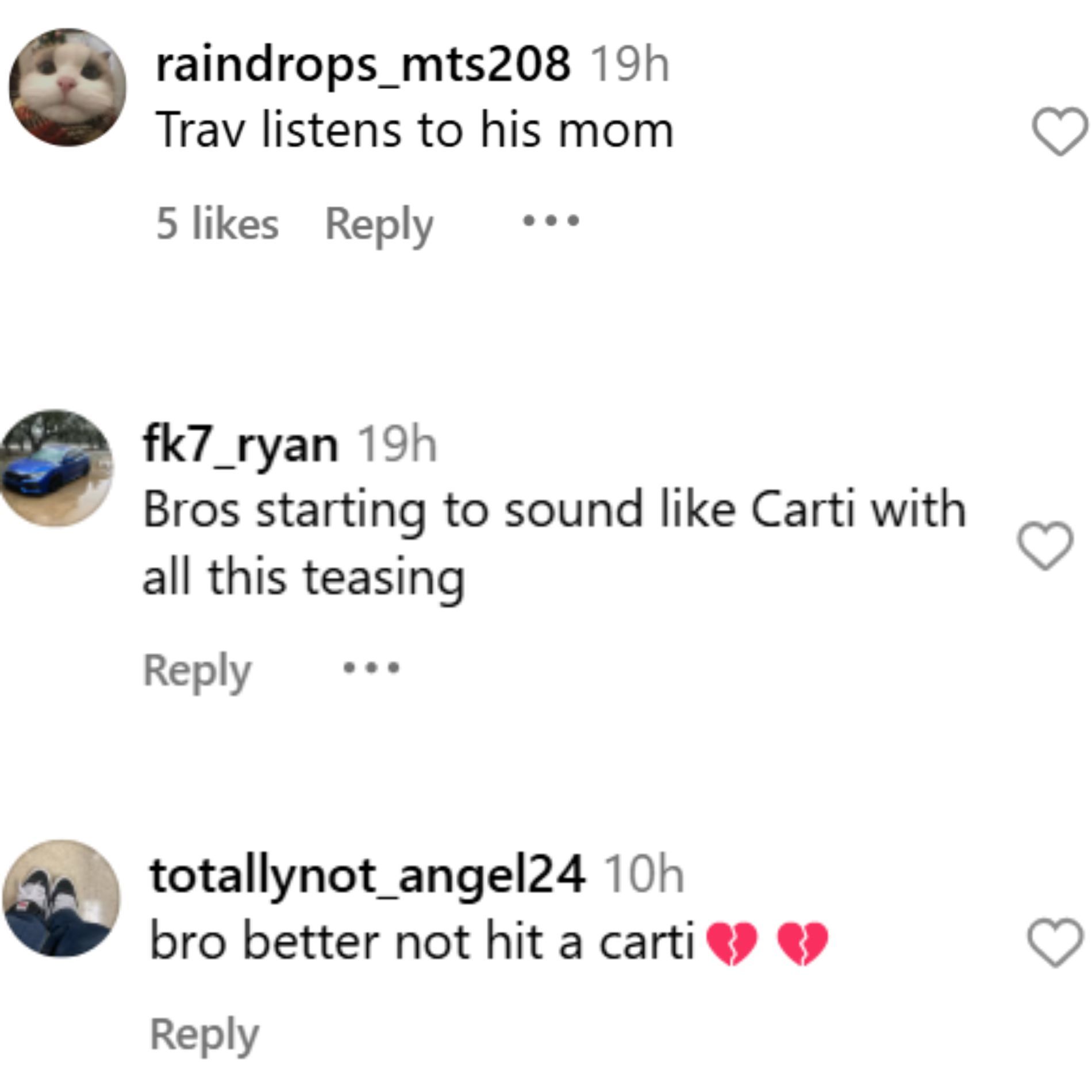 Fans react as Travis Scott teases fans with the JackBoys 2 release date. (Image via Instagram/@bars)