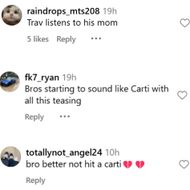 Fans react as Travis Scott teases fans with the JackBoys 2 release date. (Image via Instagram/@bars)