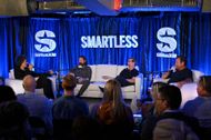 Howard Stern, Jason Bateman, Sean Hayes, and Will Arnett during SiriusXM Presents SmartLess Live in 2024 (Image via Getty)