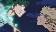 Bakugo and Deku fighting (Image via Studio Bones)