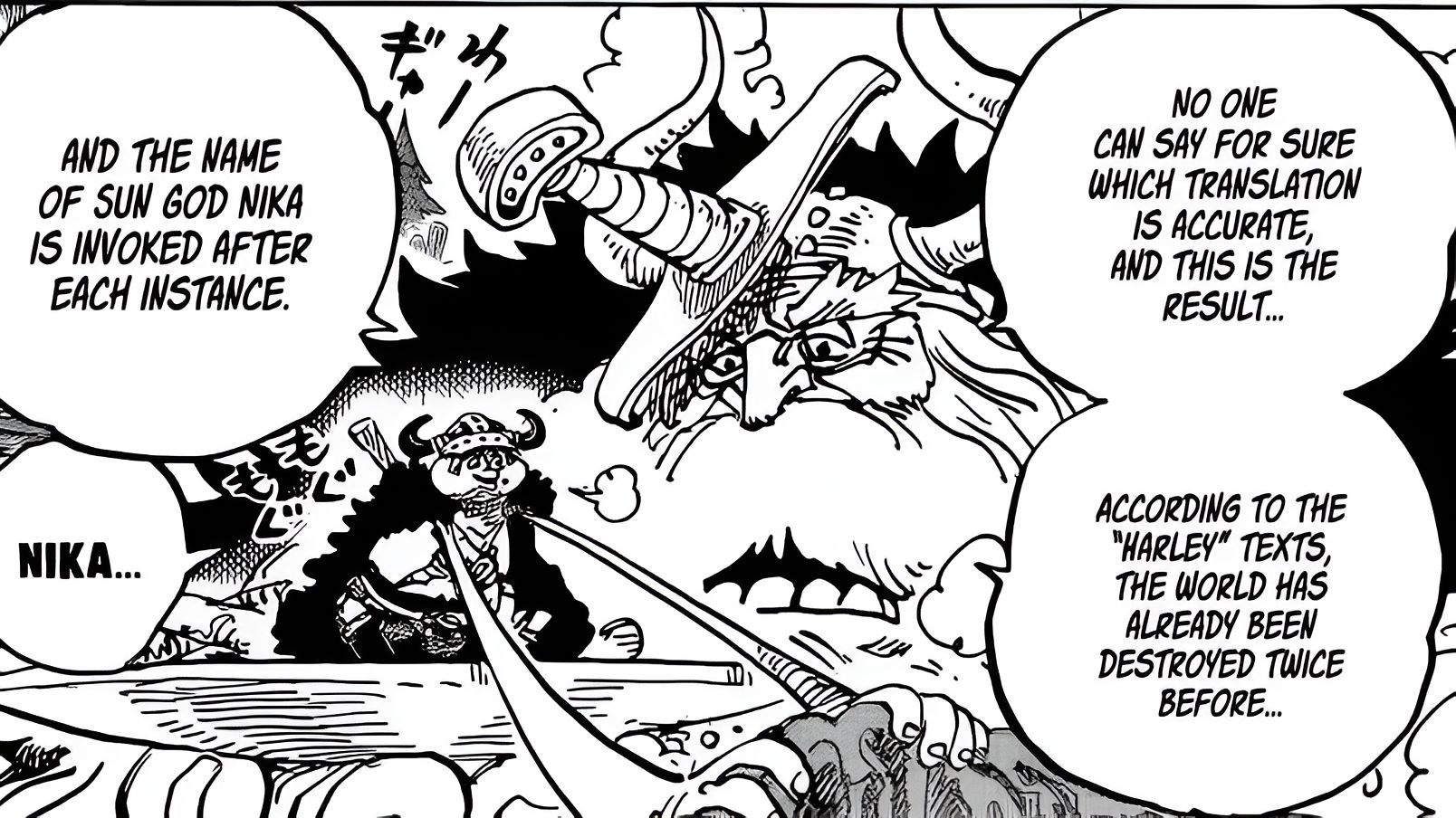 Information about Harley Texts as seen in One Piece Manga (Image credit: Shueisha)